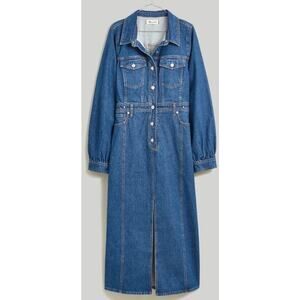 COPY - Madewell Denim Midi Glissan Wash Button Up Shirt Dress US Women's 4 New